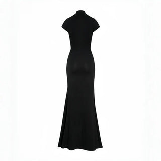 Andrea - Vestido maxi negro con abertura