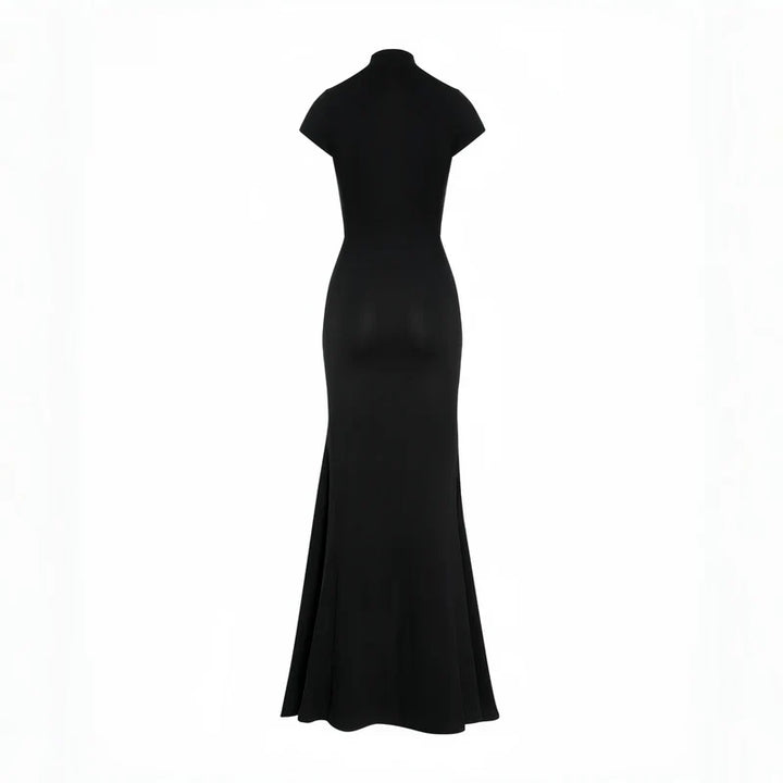 Andrea - Vestido maxi negro con abertura
