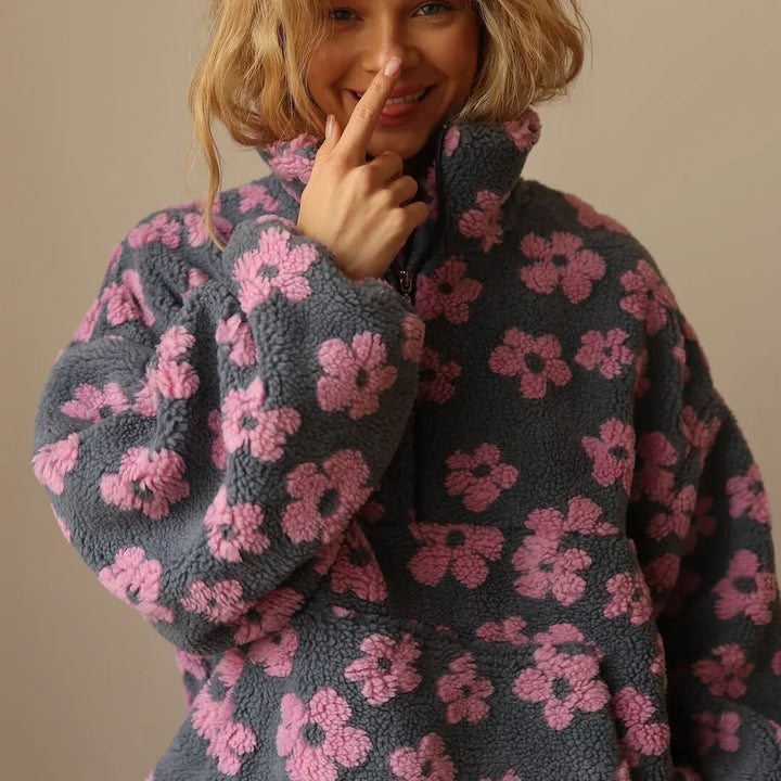 Lidia - Sudadera polar con estampado floral