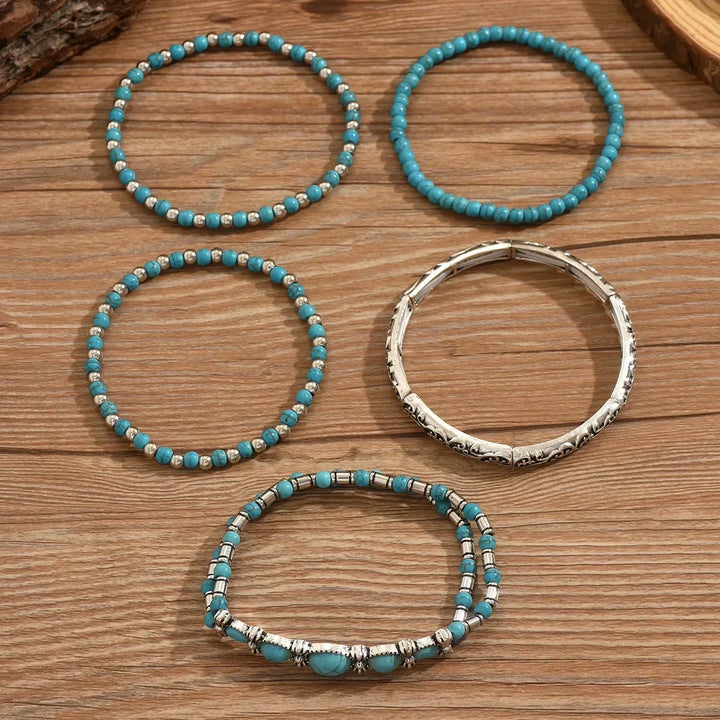 Maelia - Elegante pulsera de varias vueltas en turquesa