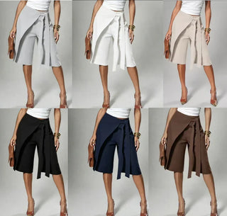 Mía - Elegantes pantalones culotte con lazo