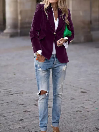 Lía - Blazer elegante de terciopelo