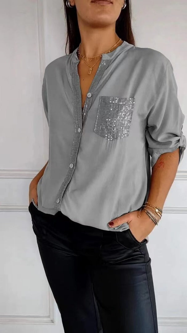 Leire - Camisa con lentejuelas