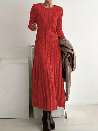 Jimena - Vestido largo de punto trenzado elegante