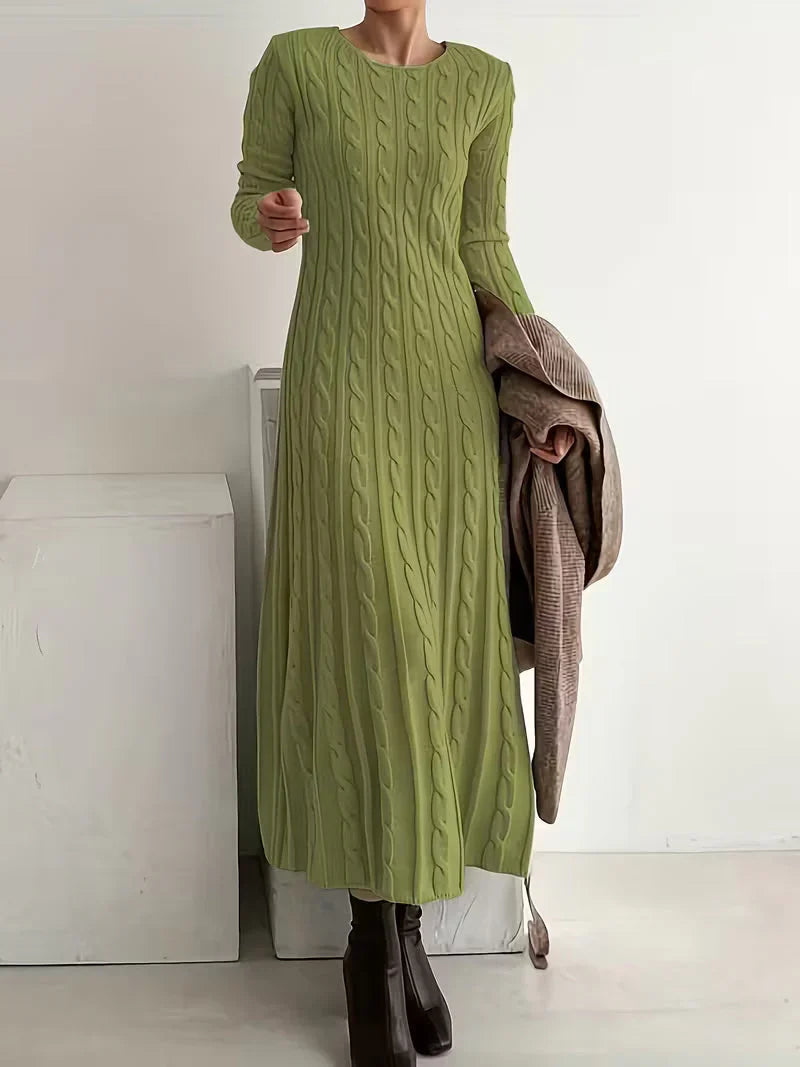 Jimena - Vestido largo de punto trenzado elegante