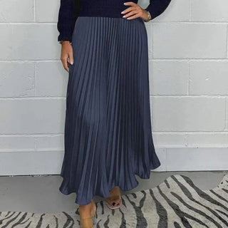 Claudia - Vestido maxi con jersey y falda plisada