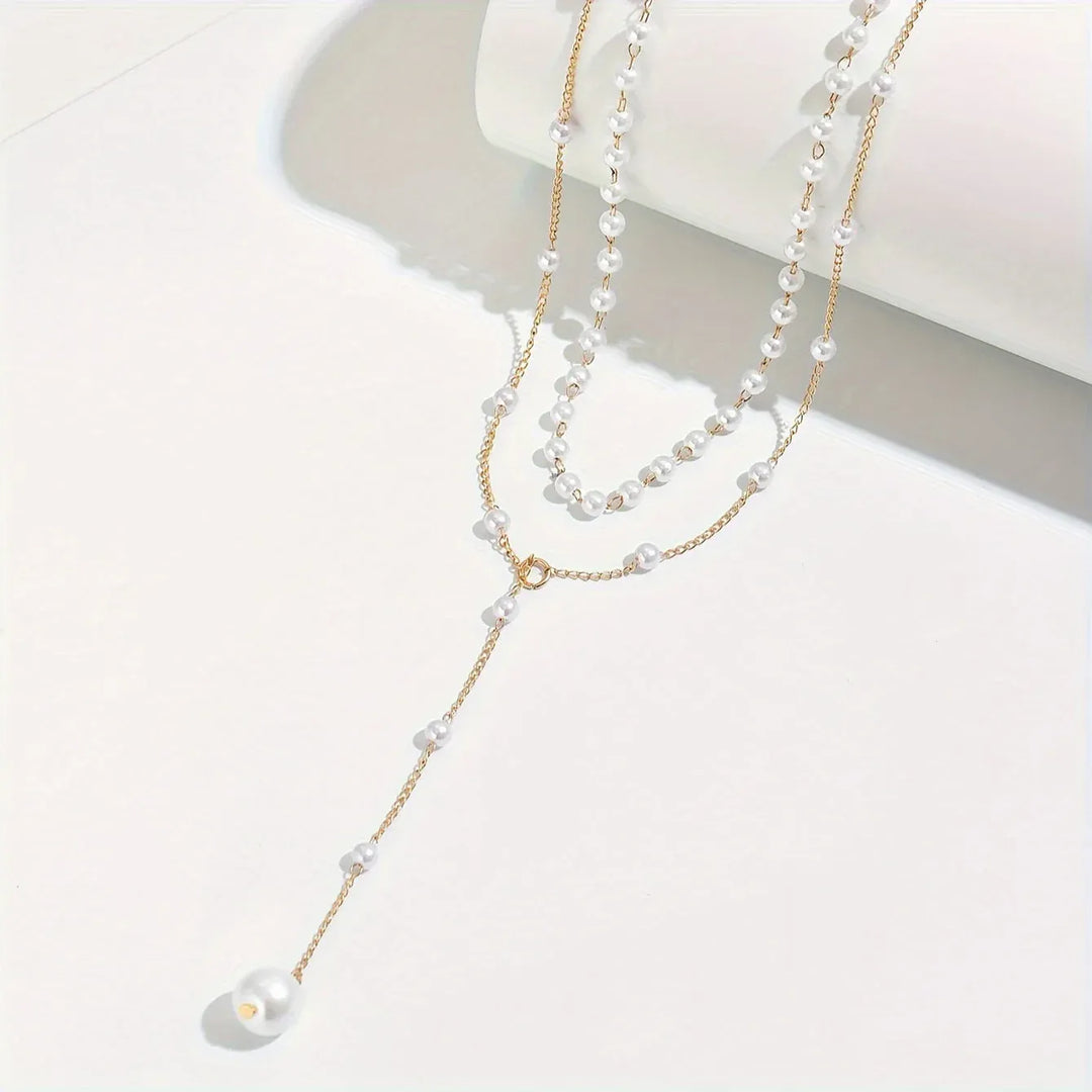 Collar de perlas en capas