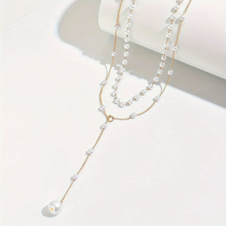Collar de perlas en capas