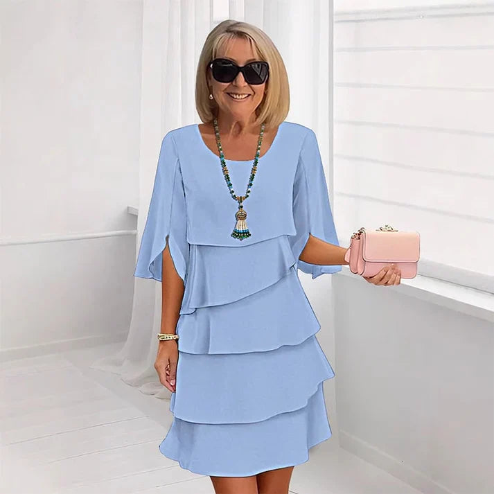 Brisa - Vestido elegante de capas y volantes