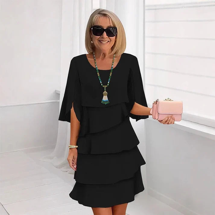 Brisa - Vestido elegante de capas y volantes