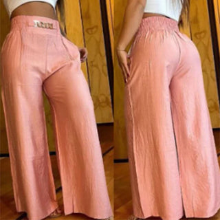 Siena – Pantalones anchos de cintura alta con detalle de cinturón