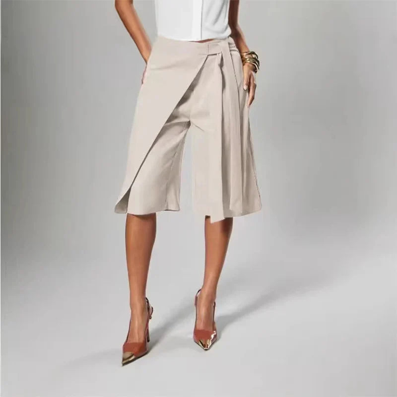 Mía - Elegantes pantalones culotte con lazo