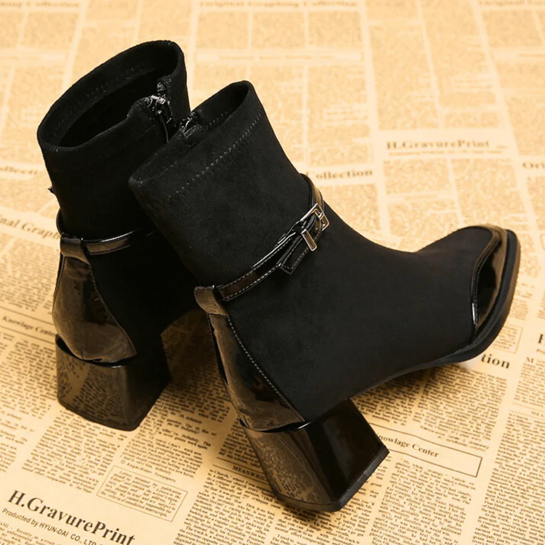 Avenor - Botines de efecto ante con hebilla